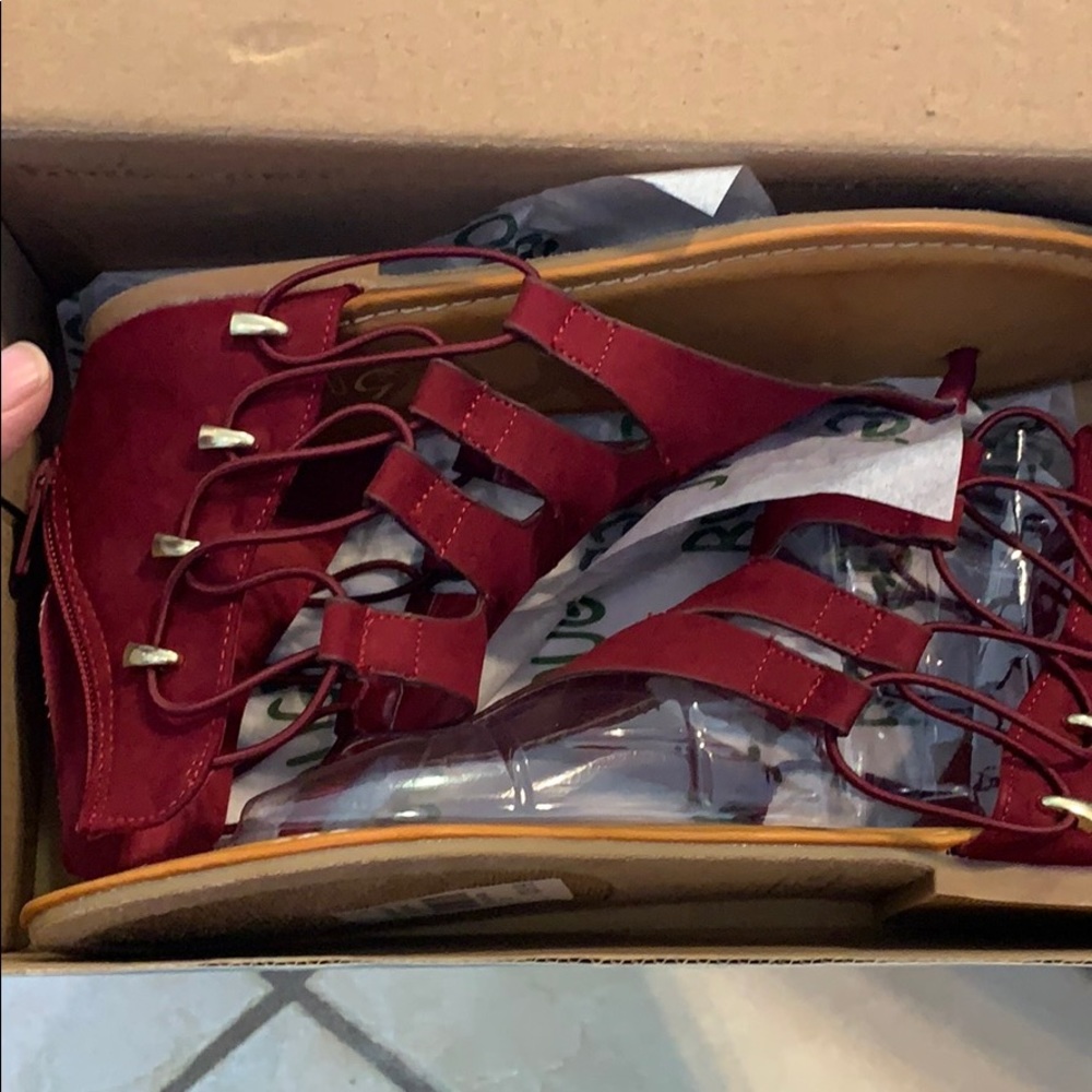 Burgundy Gladiator sandals